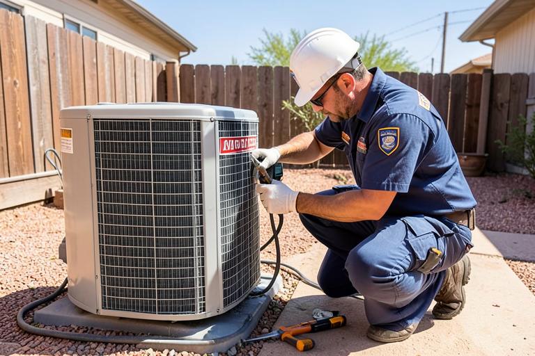 Big O technician performing AC Repair