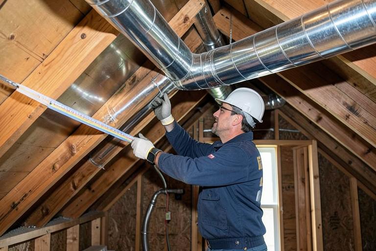 Big O technician performing Duct Design & Installation