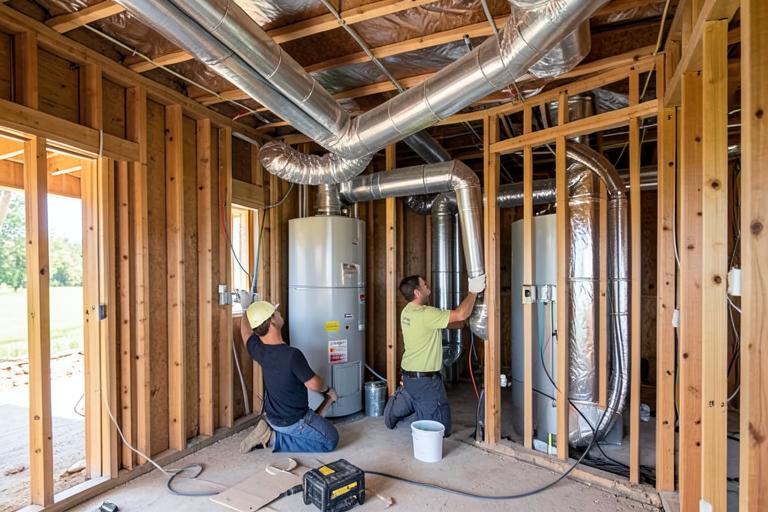 Big O technician performing New Construction HVAC
