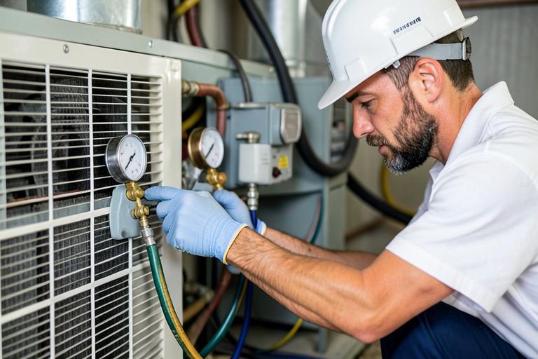 Big O technician performing Refrigerant Service